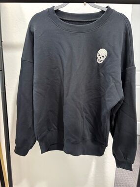 Chaser -  Skull Embroidered Crewneck Sweater - Oversized